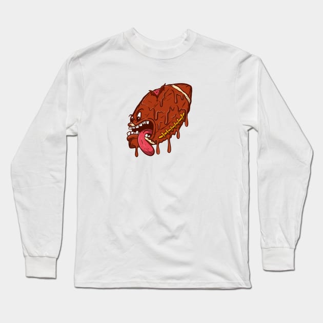 Melted Rugby Ball Character Long Sleeve T-Shirt by yogisnanda